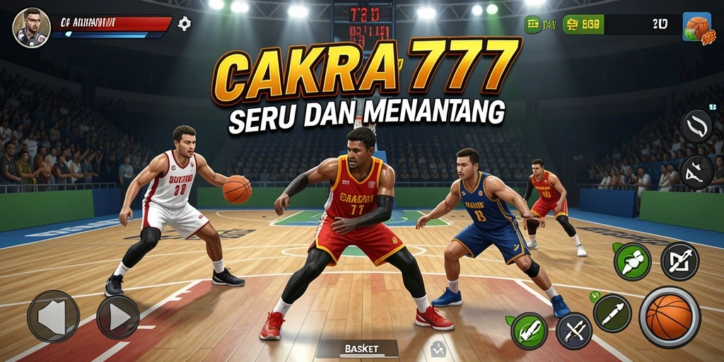 Tampilan antarmuka permainan basket CAKRA777 yang menarik dan interaktif.