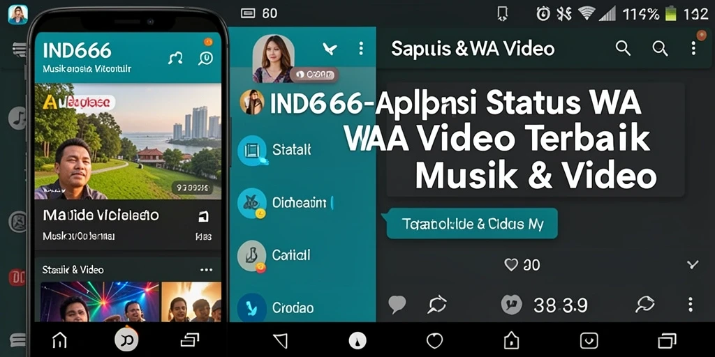 Screenshot antarmuka IND666 dengan pilihan video Status WA.