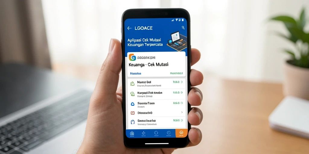 Tampilan antarmuka utama aplikasi LGOACE untuk Cek Mutasi.