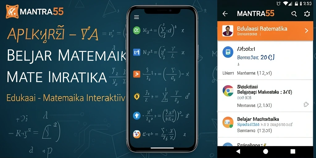 Antarmuka interaktif aplikasi MANTRA55 untuk belajar matematika.