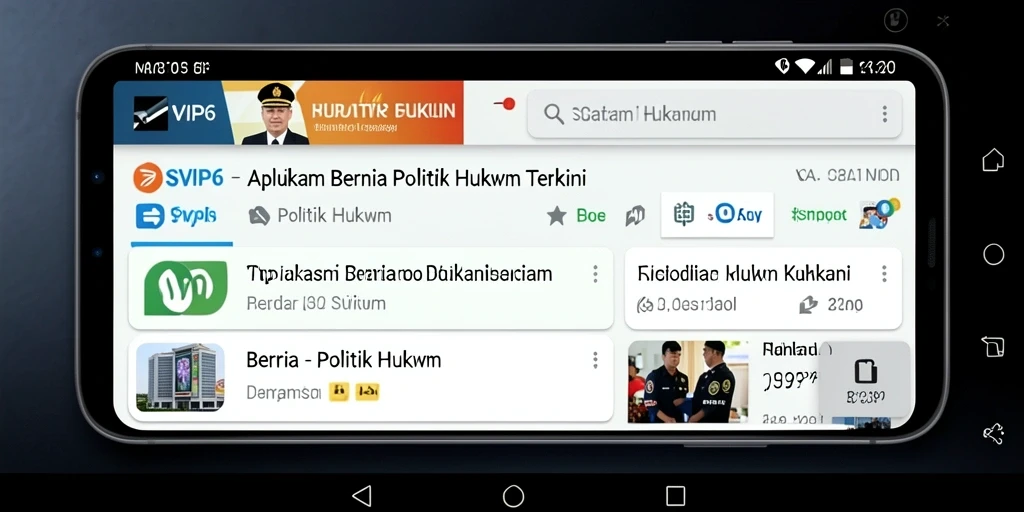 Antarmuka SVIP6 menampilkan berita hukum dan politik terkini dengan jelas.