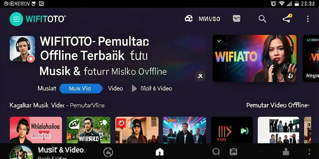 Tampilan antarmuka WIFITOTO yang sederhana dan fungsional untuk pemutar video offline.